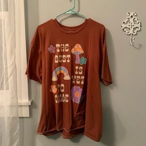 PacSun Brown Graphic Tee with Colorful Design